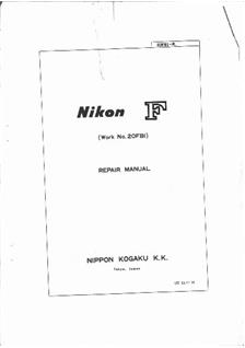 Nikon F manual. Camera Instructions.